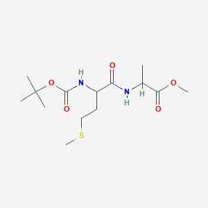 molecular formula C14H26N2O5S B100044 Methyl 2-(2-{[(tert-butoxy)carbonyl]amino}-4-(methylsulfanyl)butanamido)propanoate CAS No. 18670-99-0