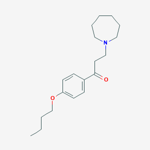 molecular formula C19H29NO2 B100047 Propiophenone, 3-(hexahydro-1H-azepin-1-yl)-4'-butoxy- CAS No. 16870-63-6