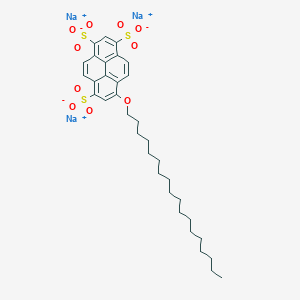 molecular formula C34H43Na3O10S3 B010006 8-Octadecyloxypyrene-1,3,6-trisulfonic acid trisodium salt CAS No. 111024-84-1