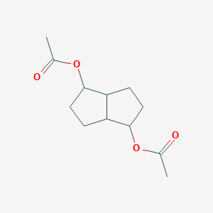 molecular formula C12H18O4 B100137 4-(Acetyloxy)octahydro-1-pentalenyl acetate CAS No. 17572-85-9
