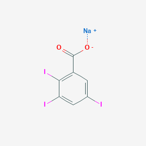 molecular formula C7H2I3NaO2 B100196 Benzoic acid, 2,3,5-triiodo-, sodium salt CAS No. 17274-12-3