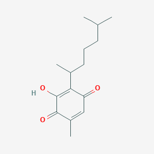 molecular formula C15H22O3 B100203 p-Benzoquinone, 2-(1,5-dimethylhexyl)-3-hydroxy-5-methyl- CAS No. 17194-57-9