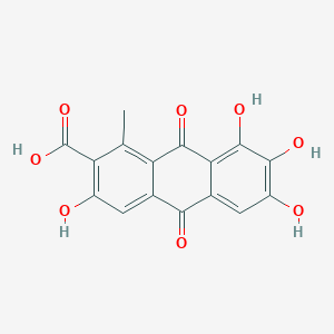 molecular formula C16H10O8 B100238 3,6,7,8-Tetrahydroxy-1-methyl-9,10-dioxoanthracene-2-carboxylic acid CAS No. 18499-89-3