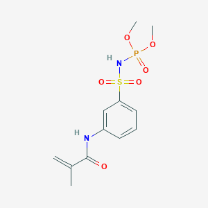 molecular formula C12H17N2O6PS B100241 Dimethyl ((3-((2-methyl-1-oxoallyl)amino)phenyl)sulphonyl)phosphoramidate CAS No. 15762-53-5