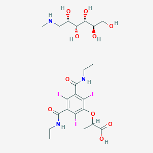 Propionic acid, 2-(3,5-bis(ethylcarbamoyl)-2,4,6-triiodophenoxy)-, compd. with 1-deoxy-1-(methylamino)-D-glucitol (1:1)
