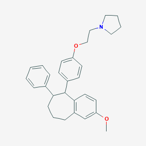 molecular formula C30H35NO2 B010029 1-[2-[4-(2-methoxy-6-phenyl-6,7,8,9-tetrahydro-5H-benzo[7]annulen-5-yl)phenoxy]ethyl]pyrrolidine CAS No. 107752-02-3