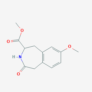 molecular formula C13H15NO4 B100293 1H-3-Benzazepine-2-carboxylic acid, 2,3,4,5-tetrahydro-8-methoxy-4-oxo-, methyl ester CAS No. 17639-49-5