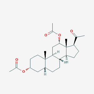 molecular formula C25H38O5 B100338 3alpha,12alpha-Dihydroxy-5beta-pregnan-20-one diacetate CAS No. 15991-93-2