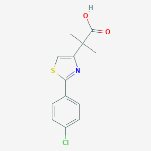 molecular formula C13H12ClNO2S B100345 2-[2-(4-Chlorophenyl)-1,3-thiazol-4-yl]-2-methylpropanoic acid CAS No. 17969-68-5