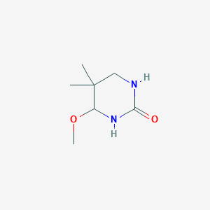 molecular formula C7H14N2O2 B100349 Tetrahydro-4-methoxy-5,5-dimethyl-1H-pyrimidin-2-one CAS No. 17496-94-5