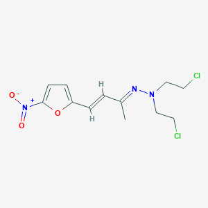 molecular formula C12H15Cl2N3O3 B010039 alpha-Methyl-5-nitro-2-furanacrolein bis(2-chloroethyl)hydrazone CAS No. 19819-41-1