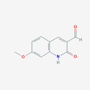 molecular formula C11H9NO3 B010043 2-Hydroxy-7-methoxyquinoline-3-carbaldehyde CAS No. 101382-55-2
