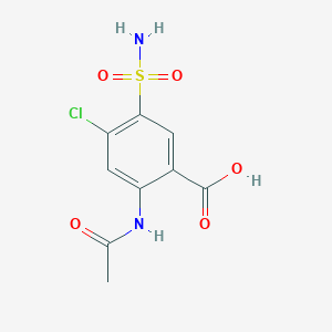 molecular formula C9H9ClN2O5S B100434 2-(Acetylamino)-5-(aminosulphonyl)-4-chlorobenzoic acid CAS No. 17560-54-2