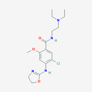 molecular formula C17H25ClN4O3 B010044 Benzamide, 5-chloro-N-(2-(diethylamino)ethyl)-4-((4,5-dihydro-2-oxazolyl)amino)-2-methoxy- CAS No. 111049-33-3