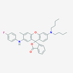 molecular formula C35H35FN2O3 B010048 6'-(Dibutylamino)-2'-(4-fluoroanilino)-3'-methylspiro[2-benzofuran-3,9'-xanthene]-1-one CAS No. 102275-34-3