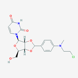 molecular formula C19H22ClN3O6 B100489 1-[(3aR,4R,6R,6aR)-2-[4-[2-chloroethyl(methyl)amino]phenyl]-6-(hydroxymethyl)-3a,4,6,6a-tetrahydrofuro[3,4-d][1,3]dioxol-4-yl]pyrimidine-2,4-dione CAS No. 18837-80-4