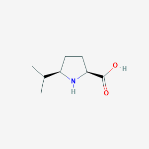 molecular formula C8H15NO2 B010052 (2S,5R)-5-Isopropylpyrrolidine-2-carboxylic acid CAS No. 110452-55-6