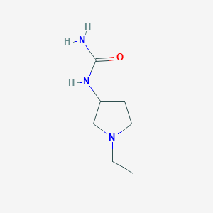 molecular formula C7H15N3O B010053 (1-Ethyl-3-pyrrolidinyl)urea CAS No. 19985-14-9