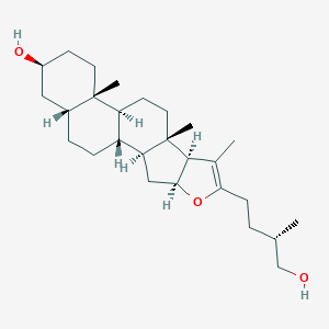 molecular formula C27H44O3 B100612 (1R,2S,4S,8S,9S,12S,13S,16S,18R)-6-[(3S)-4-Hydroxy-3-methylbutyl]-7,9,13-trimethyl-5-oxapentacyclo[10.8.0.02,9.04,8.013,18]icos-6-en-16-ol CAS No. 18831-15-7