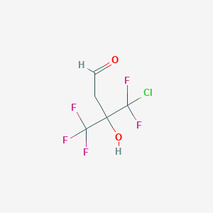 molecular formula C5H4ClF5O2 B010062 4-Chloro-4,4-difluoro-3-hydroxy-3-(trifluoromethyl)butyraldehyde CAS No. 100482-83-5