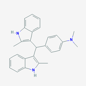 molecular formula C27H27N3 B100631 4-[bis(2-methyl-1H-indol-3-yl)methyl]-N,N-dimethylaniline CAS No. 16383-51-0