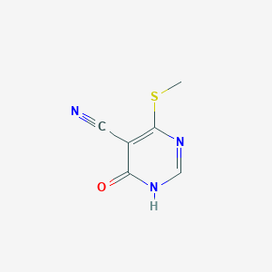 molecular formula C6H5N3OS B100696 4-(Methylsulfanyl)-6-oxo-1,6-dihydropyrimidine-5-carbonitrile CAS No. 16071-28-6