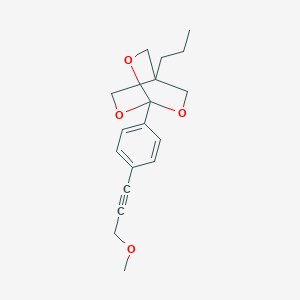 molecular formula C18H22O4 B010071 2,6,7-Trioxabicyclo(2.2.2)octane, 1-(4-(3-methoxy-1-propynyl)phenyl)-4-propyl- CAS No. 108613-91-8