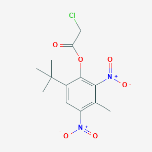 molecular formula C13H15ClN2O6 B100729 Phenol, 6-tert-butyl-2,4-dinitro-3-methyl-, chloroacetate CAS No. 17317-16-7