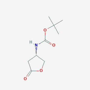 molecular formula C9H15NO4 B010079 (S)-tert-Butyl (5-oxotetrahydrofuran-3-yl)carbamate CAS No. 104227-71-6