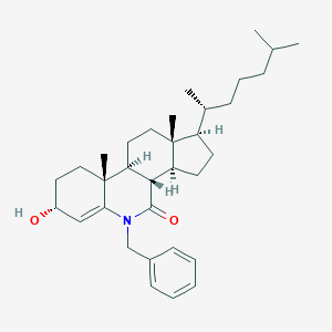 molecular formula C33H49NO2 B100792 6-Azacholest-4-en-7-one, 6-benzyl-3alpha-hydroxy- CAS No. 17373-01-2