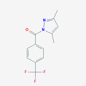 molecular formula C13H11F3N2O B100826 Pyrazole, 3,5-dimethyl-1-(p-trifluoromethylbenzoyl)- CAS No. 17605-88-8