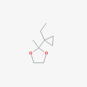 molecular formula C9H16O2 B100854 2-(1-Ethylcyclopropyl)-2-methyl-1,3-dioxolan CAS No. 16278-06-1