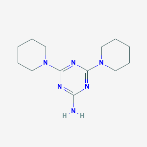 molecular formula C13H22N6 B100908 s-Triazine, 2-amino-4,6-dipiperidino- CAS No. 16268-88-5