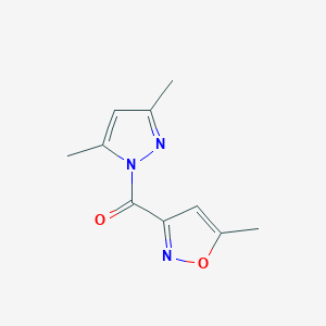 molecular formula C10H11N3O2 B100938 Pyrazole, 3,5-dimethyl-1-(5-methyl-3-isoxazolylcarbonyl)- CAS No. 17605-91-3