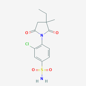 molecular formula C13H15ClN2O4S B100961 2-Ethyl-2-methyl-N-(2-chloro-4-sulfamoylphenyl) succinimide CAS No. 17100-94-6