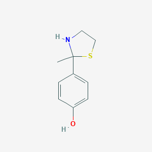 molecular formula C10H13NOS B100969 4-(2-Methyl-1,3-thiazolidin-2-yl)phenol CAS No. 16763-43-2