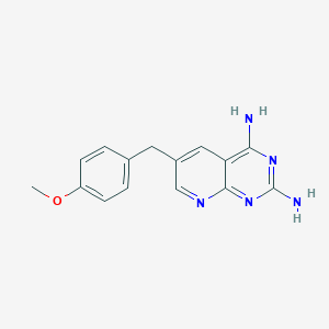 molecular formula C15H15N5O B100996 Pyrido(2,3-d)pyrimidine, 2,4-diamino-6-(p-methoxybenzyl)- CAS No. 17752-60-2