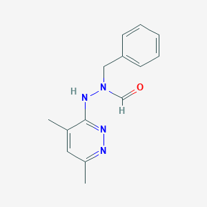 molecular formula C14H16N4O B101007 Formic acid, 1-benzyl-2-(4,6-dimethyl-3-pyridazinyl)hydrazide CAS No. 17258-16-1