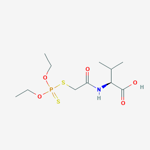 molecular formula C11H22NO5PS2 B010104 N-(((Diethoxyphosphinothioyl)thio)acetyl)-L-valine CAS No. 19683-83-1