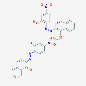 molecular formula C32H19CoN6O8 B101056 Hydrogen bis(2-((2-hydroxy-4-nitrophenyl)azo)naphthalen-1-olato(2-))cobaltate(1-) CAS No. 15525-22-1