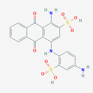 molecular formula C20H15N3O8S2 B101070 1-Amino-4-(4-amino-2-sulphoanilino)-9,10-dihydro-9,10-dioxoanthracene-2-sulphonic acid CAS No. 18791-01-0