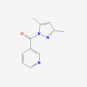 molecular formula C11H11N3O B101071 Pyrazole, 3,5-dimethyl-1-nicotinoyl- CAS No. 17605-86-6