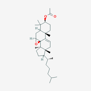 molecular formula C32H52O3 B101145 [(1R,3S,5R,7S,10S,14R,15R,18R)-6,6,10,14,18-Pentamethyl-15-[(2R)-6-methylheptan-2-yl]-2-oxapentacyclo[9.7.0.01,3.05,10.014,18]octadec-11-en-7-yl] acetate CAS No. 18663-98-4