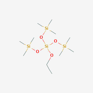 molecular formula C11H32O4Si4 B101220 3-Ethoxy-1,1,1,5,5,5-hexamethyl-3-(trimethylsilyloxy)trisiloxane CAS No. 18030-67-6