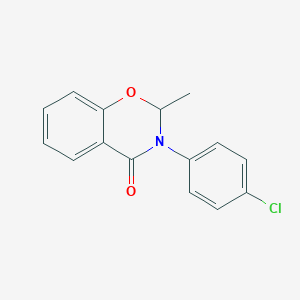 molecular formula C15H12ClNO2 B101249 3-(p-Chlorophenyl)-2,3-dihydro-2-methyl-4H-1,3-benzoxazin-4-one CAS No. 18672-16-7