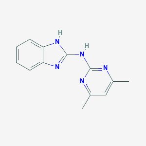 molecular formula C13H13N5 B101250 1H-Benzimidazol-2-amine, N-(4,6-dimethyl-2-pyrimidinyl)- CAS No. 19206-90-7