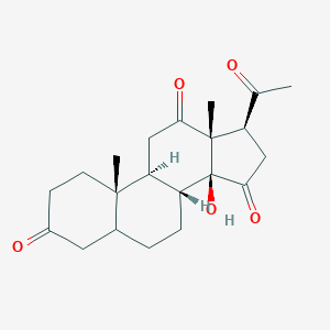 14beta-Pregnane-3,12,15,20-tetrone, 14-hydroxy-