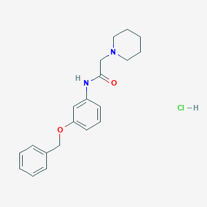molecular formula C20H25ClN2O2 B101298 N-(m-Benzyloxyphenyl)-alpha-piperidinoacetamide hydrochloride CAS No. 19515-41-4