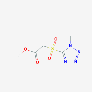 molecular formula C5H8N4O4S B010130 Methyl (1-methyl-5-tetrazolyl)sulfonylacetate CAS No. 100505-07-5