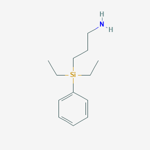 molecular formula C13H23NSi B101328 Propylamine, 3-(diethylphenylsilyl)- CAS No. 18406-03-6